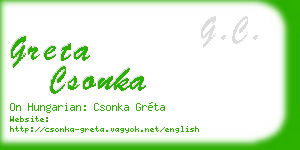 greta csonka business card